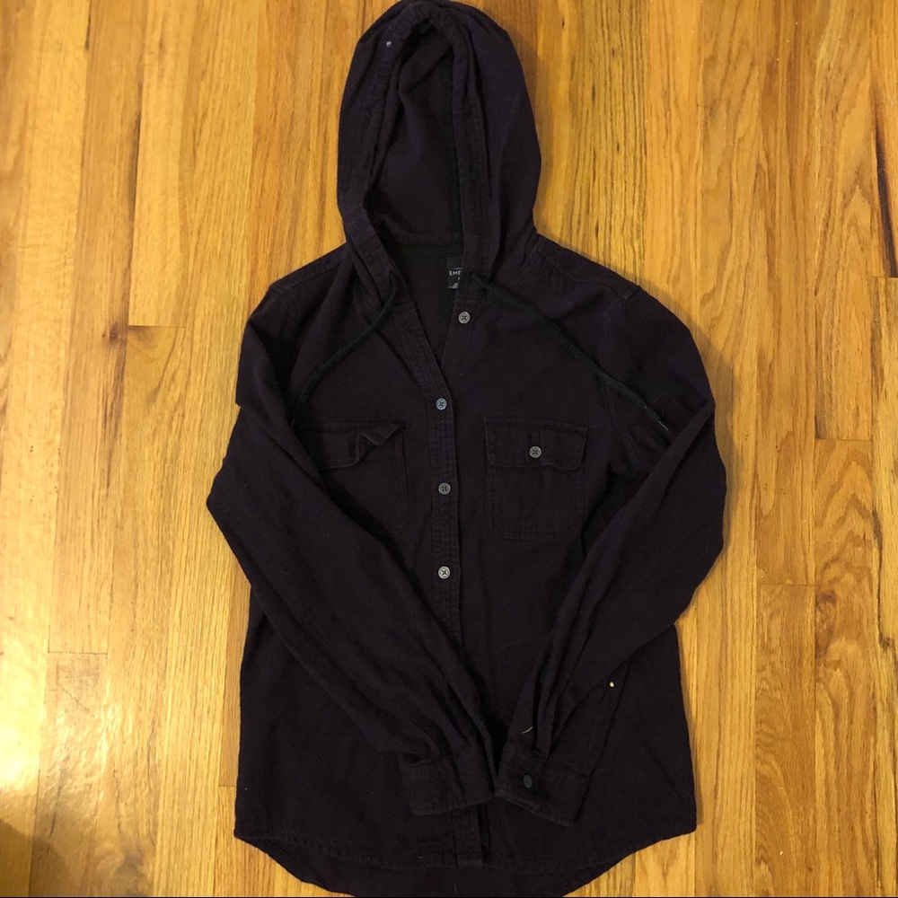 Empyre Women’s Dark Purple Hooded Flannel